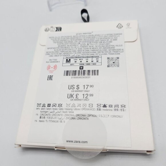 Zara Gold Tone Mini Hoop Earrings "Monday To Friday" Collection READ ME - Picture 4 of 5